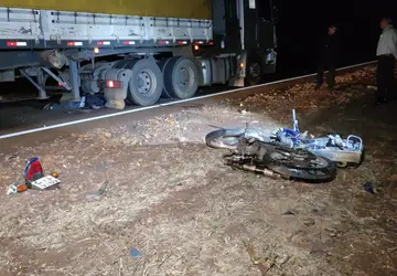 Motociclista morre ao bater de frente com carreta na MS 276 entre Indápolis e Lagoa Bonita